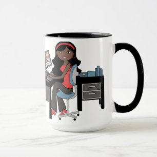 Mug Musique de la dame au travail
