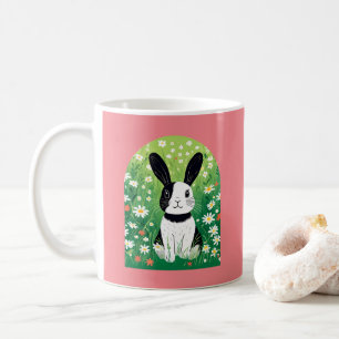 Mug Musique de lapin noir et blanc
