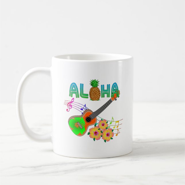 Mug Musique de l'île Ukulele Aloha (Gauche)