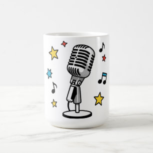 Mug Musique de microphone vintage Notes de musique rét