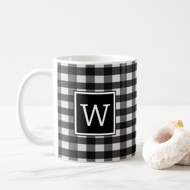 Mug Musique de monogramme plaqué de buffle noir (Avec donut)