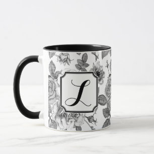 Mug Musique de Motif de la rose noire et blanche