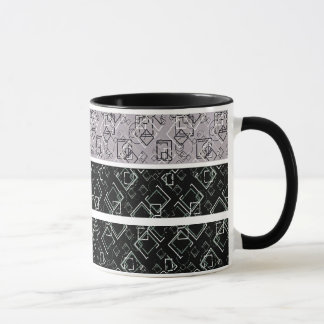 Mug Musique de motif rétro noir et gris