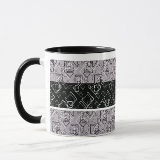Mug Musique de motif rétro noir et gris