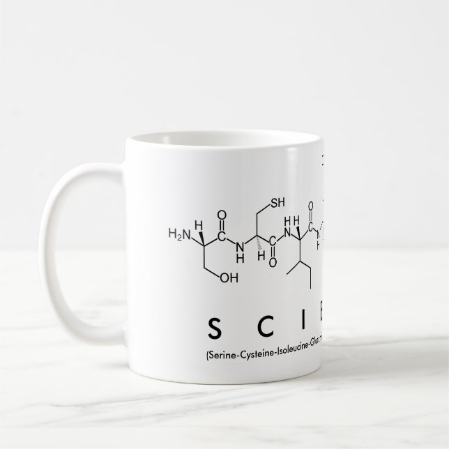 Mug Musique de mots du peptide scientifique (Gauche)