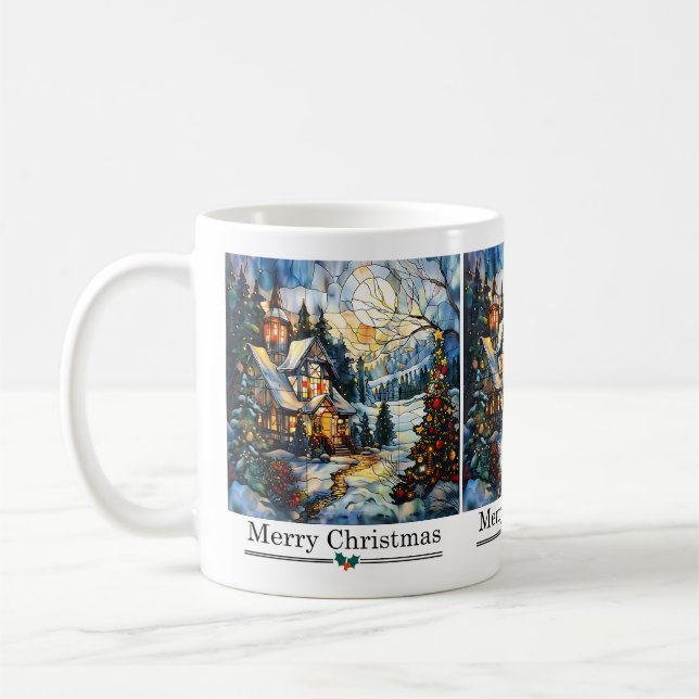 Mug Musique de Noël en verre tendu (Gauche)
