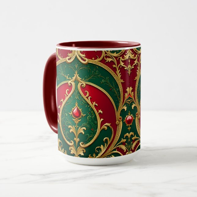 Mug Musique de Noël Red Green Gold (Devant gauche)