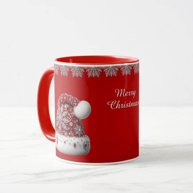 Mug Musique de Noël Red Santa Hat (Devant gauche)