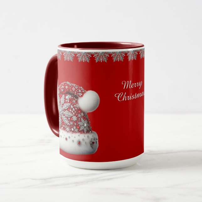 Mug Musique de Noël Red Santa Hat (Devant gauche)