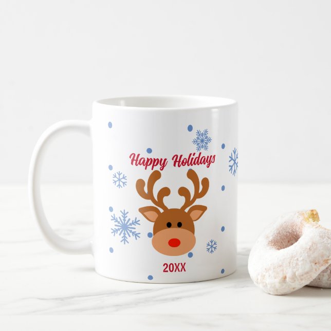 Mug Musique de Noël Reindeer personnalisée (Avec donut)