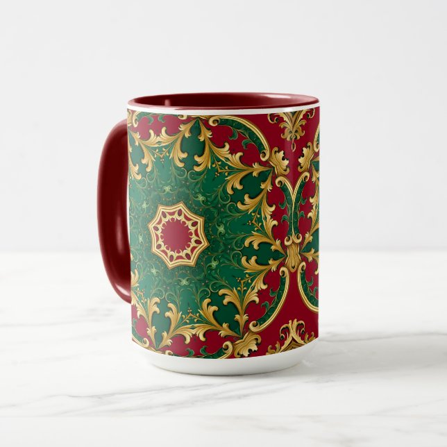 Mug Musique de Noël rouge vert (Devant gauche)