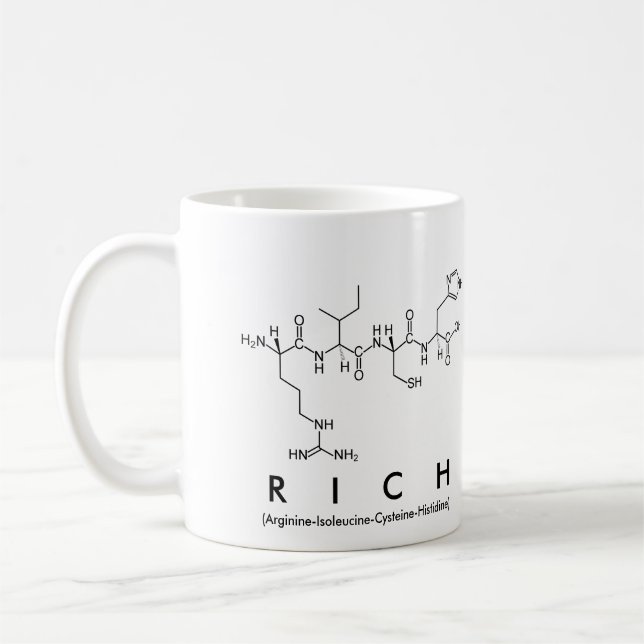 Mug Musique de nom de peptide riche (Gauche)