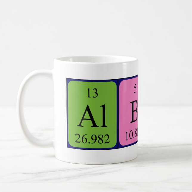 Mug Musique de nom de table périodique Albert (Gauche)