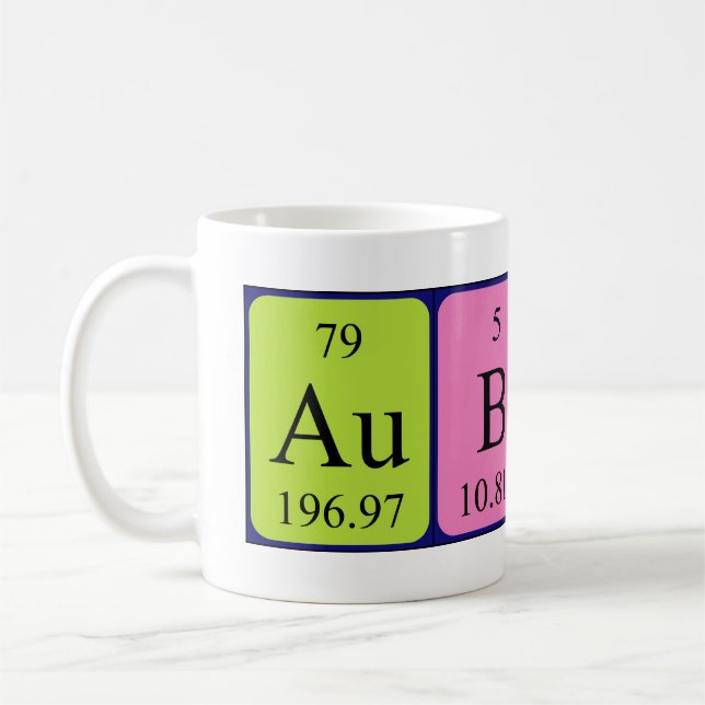 Mug Musique de nom de table périodique Aubrey (Gauche)