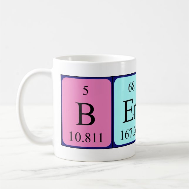 Mug Musique de nom de table périodique Bertine (Gauche)