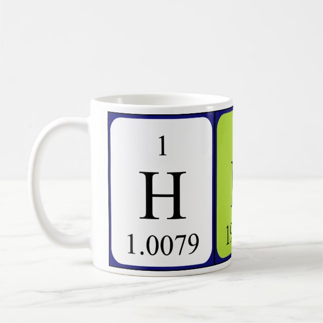 Mug Musique de nom de table périodique Hiram (Gauche)