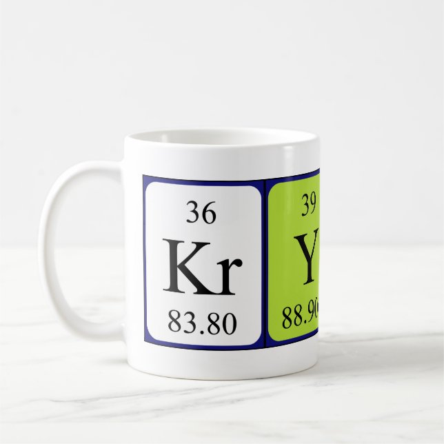 Mug Musique de nom de table périodique Krysta (Gauche)