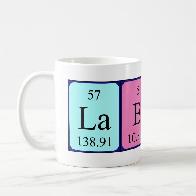 Mug Musique de nom de table périodique Lab Rat (Gauche)
