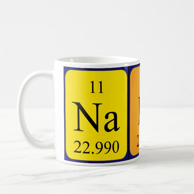 Mug Musique de nom de table périodique Nadin (Gauche)