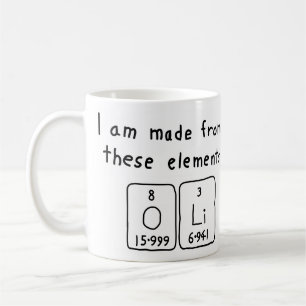 Mug Musique de nom de table périodique Oli