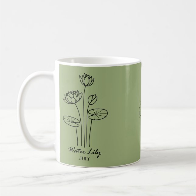 Mug Musique de nom personnalisé Lily d'eau de juillet  (Gauche)