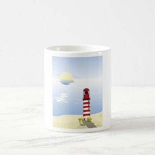 Mug Musique de phare rouge et blanc