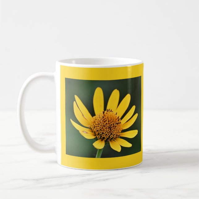 Mug Musique de photo à fleurs jaunes (Gauche)