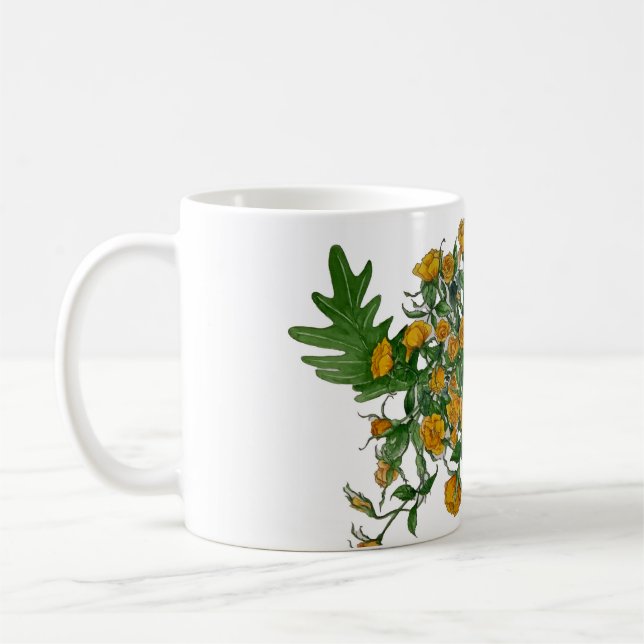 Mug Musique de rose jaune (Gauche)