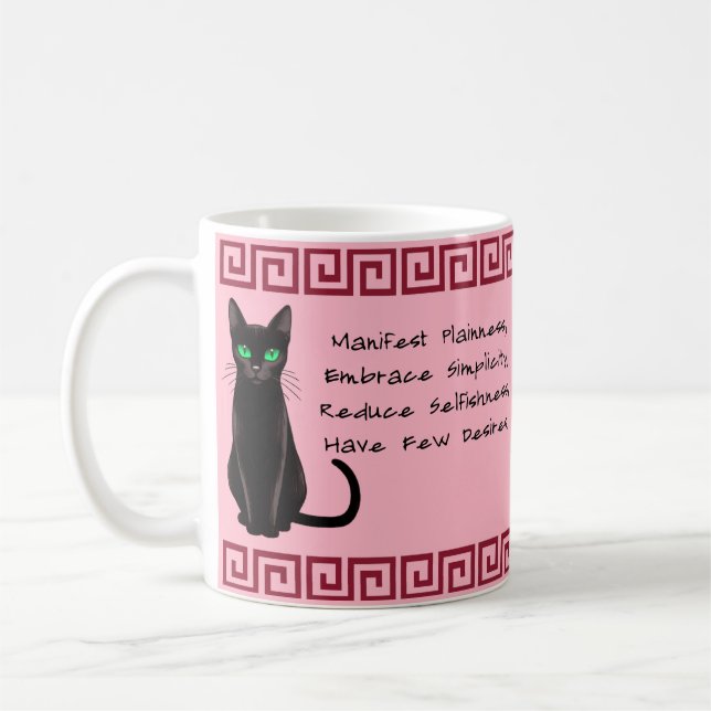 Mug Musique de sagesse de chat noir (Gauche)