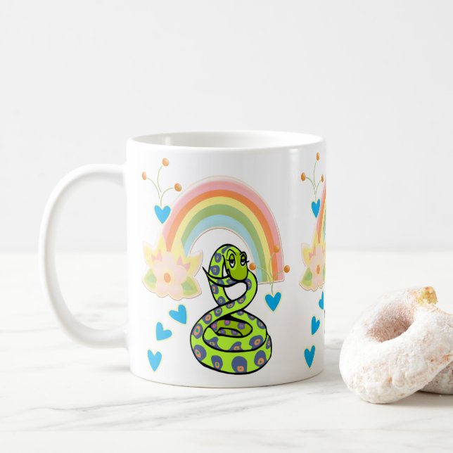 Mug Musique de serpent arc-en-ciel (Avec donut)