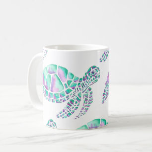 Mug Musique de tortue rose et Turquoise