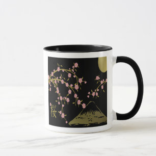 Mug Musique d'écran japonaise couleur rose Sakura or n
