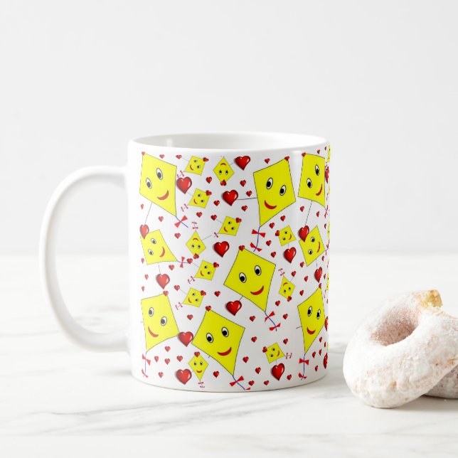 Mug Musique des cerfs-volants jaunes (Avec donut)