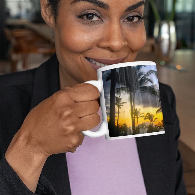 Mug Musique d'impression à coucher de soleil tropical (Créateur téléchargé)