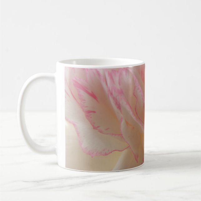 Mug Musique d'oeillet rose et blanc (Gauche)