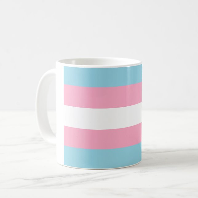 Mug Musique "Drapeau transgenre" (Devant gauche)