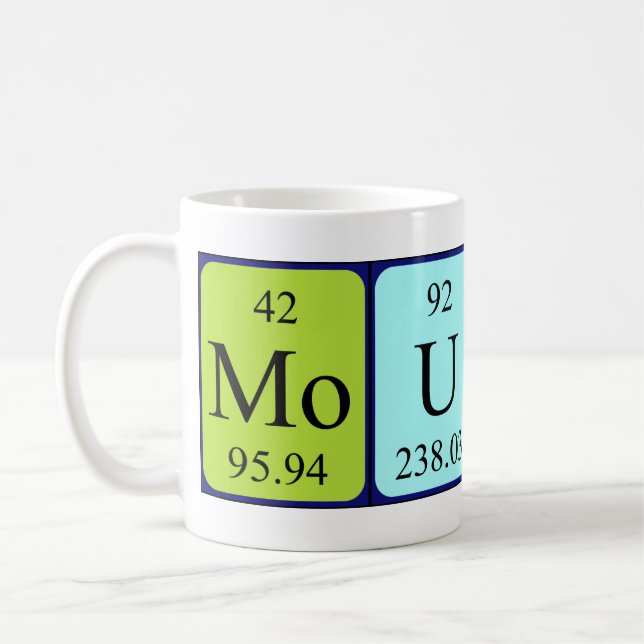 Mug Musique du nom de table périodique Mourad (Gauche)