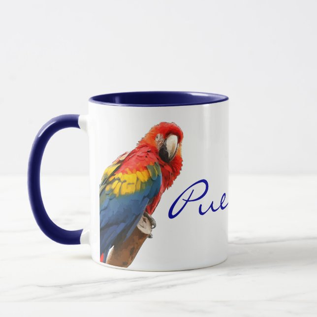 Mug Musique en céramique Scarlet Macaw Porto Rico (Gauche)