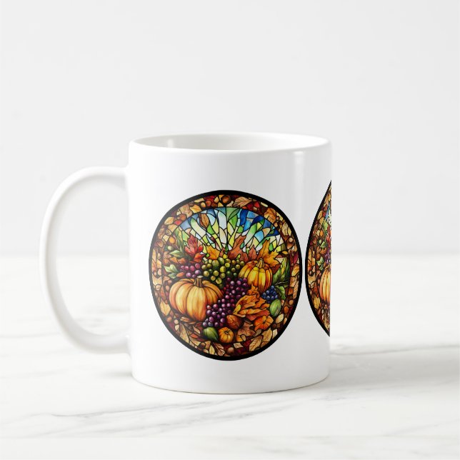 Mug Musique en verre teint de Thanksgiving (Gauche)