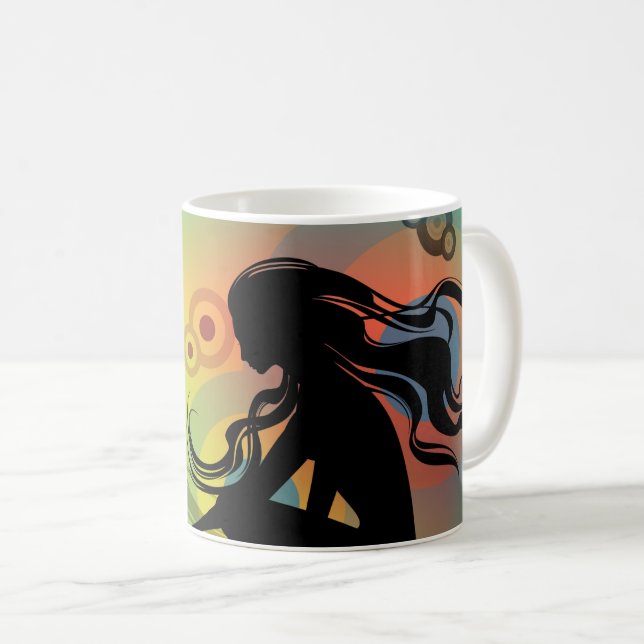 Mug Musique et rythme de femme Silhouette (Devant droit)
