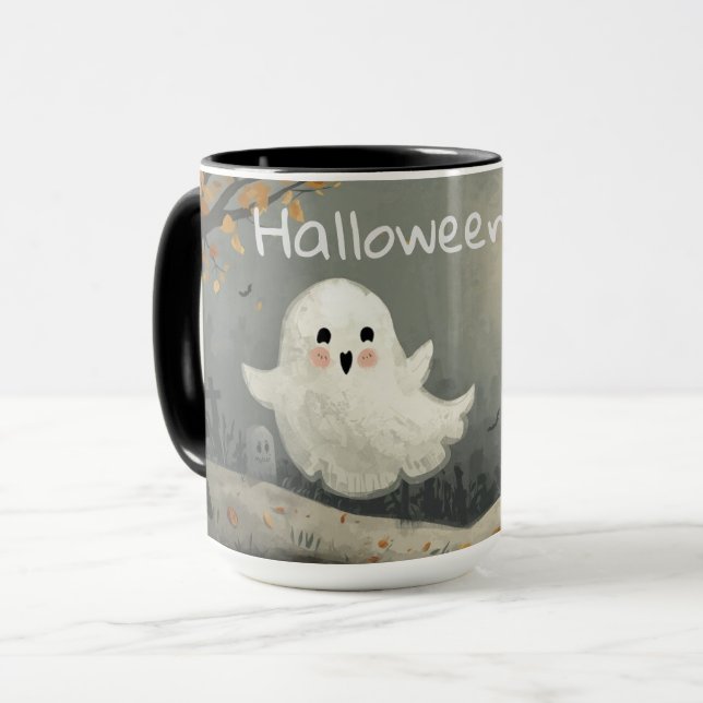 Mug Musique fantôme d'Halloween | Coupe éffrayante de  (Devant gauche)