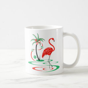 Mug Musique Flamant rose de Noël rouge