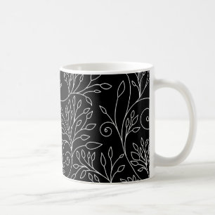 Mug Musique florale noire et blanche