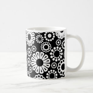 Mug Musique florale noire et blanche
