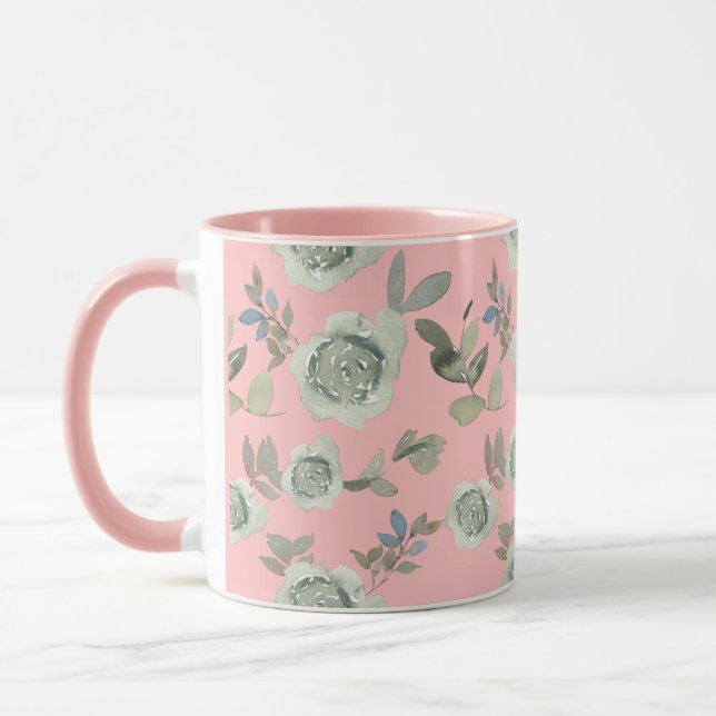 Mug Musique florale rose (Gauche)