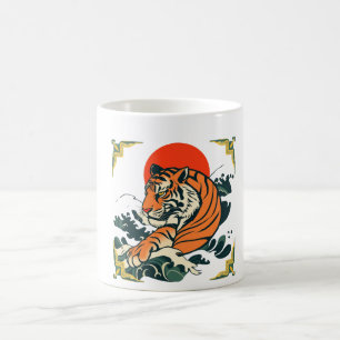 Mug Musique japonaise de tigre   Art Samurai inspiré p