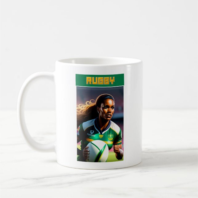 Mug Musique Joueuse de rugby (Gauche)