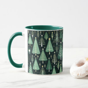 Mug Musique Motif d'arbre de Noël vert