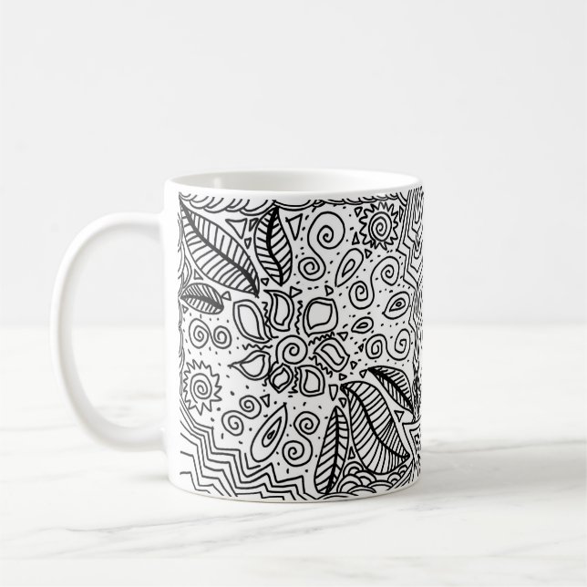 Mug Musique noir et blanc motif (Gauche)