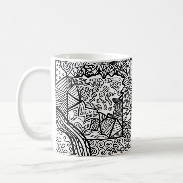 Mug Musique noir et blanc motif (Gauche)